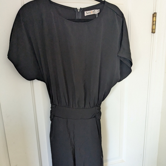 Sunny Girl Pants - NWT SunnyGirl Black Belted Wide-Leg Jumpsuit – Size AU 10 (US 6)